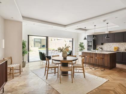Refurbished open-plan kitchen and dining room